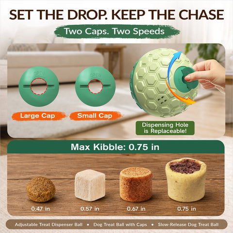 KADTC XL Rolling Dog Treat Dispenser Toys, Wobble Giggle Ball & Slow Feeder