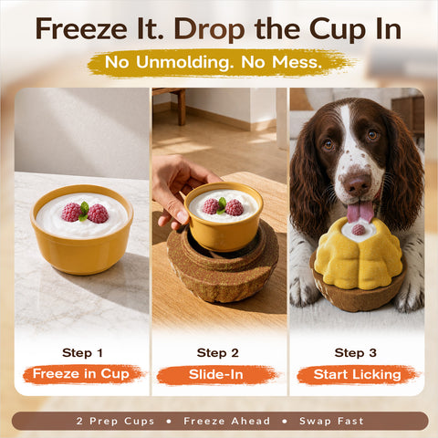 KADTC L, 3 in 1, Freeze Dog Treat Ball, Kibble Dispenser & Chew & Lick Toy