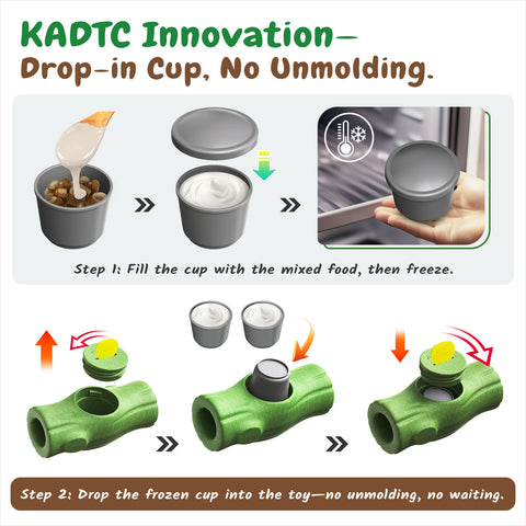 2 PCS KADTC XXL 3-in-1 Durable Dog Enrichment Toy - Long-Lasting Fillable & Frozen Lick Toy - No-Transfer Freeze & Play -Mess-Free - Ultimate Boredom Buster & Tough Chew Toys for Large Dogs