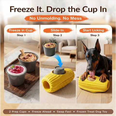 KADTC 3 in 1 Large Size Durable Dog Frozen Treat Toy & Chew & Fillable Toy