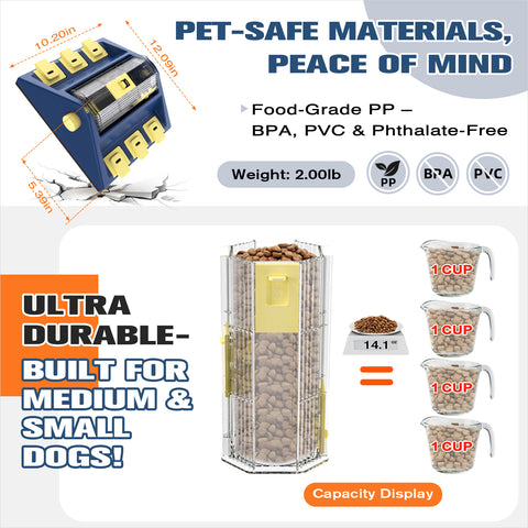 KADTC U.S. Brand & Design - 2 Levels of Challenge - Large Size Paw-Activated Rolling Dog Treat Puzzle Feeder Toys For Aggressive Chewers Dogs Food Dispenser Enrichment Toy Christmas & New Year Gift