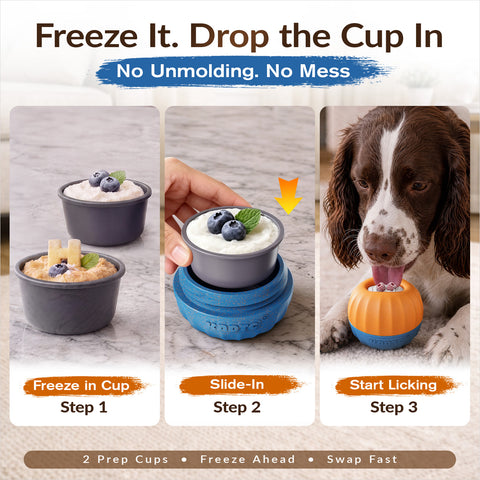 KADTC FrostLick 3-in-1, M Size, Frozen Treat Dog Toy, Kibble Dispenser Ball