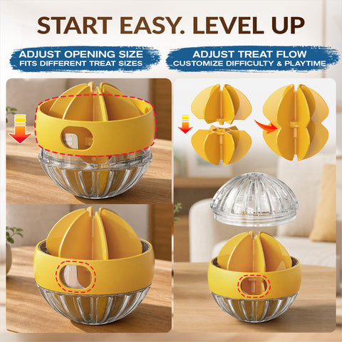 KADTC TreatOrbit 2-in-1 Dog Puzzle Toy, Treat Ball Dispenser, Slow Feeder