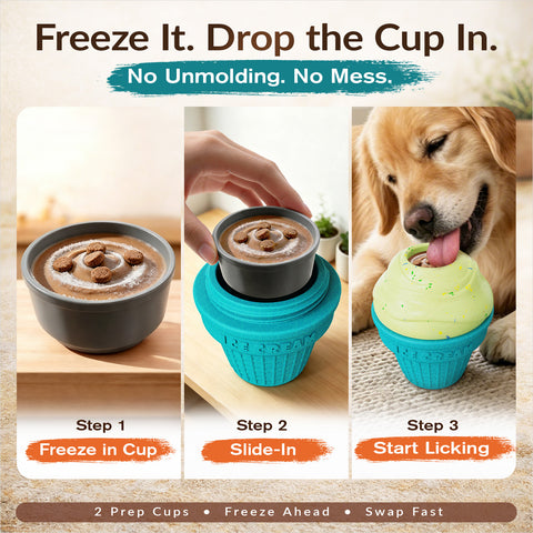 KADTC 3 in 1 Large-Size Durable Dog Fillable & Frozen Lick Treat Toy No-Transfer Freeze & Play Mess-Free Ultimate Boredom Buster, Kibble Dispenser Food Ball & Tough Dogs Chew Toys BPA-Free & Safe