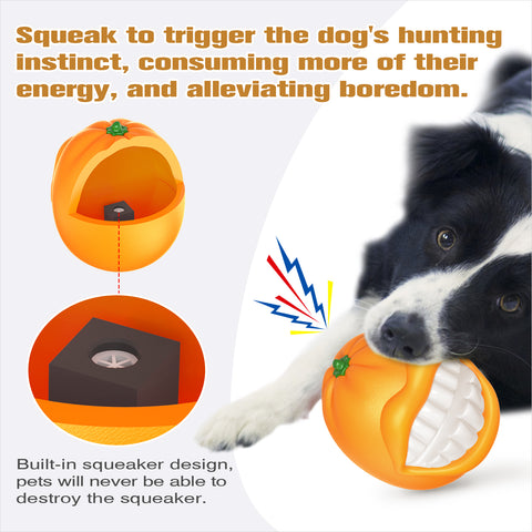 KADTC Dog Chew Toys for Aggressive Chewers Indestructible Tough Durable Squeaky Interactive Puppy Toy Teeth Squeaky Orange Squeaky Dog Chew Toy