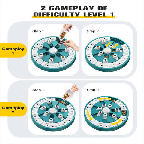 KADTC Level 2 in 1 Dog Puzzle Toys For Small/Medium/Large Dogs Food Puzzles Feeder Puppy Mental Stimulation Stimulating Enrichment Toys Interactive Mind Treat Game Boredom Buster Holiday Birthday Gift