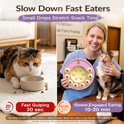 KADTC Cat Puzzle Toy, Slow Feeder, Interactive Enrichment for Indoor Cats