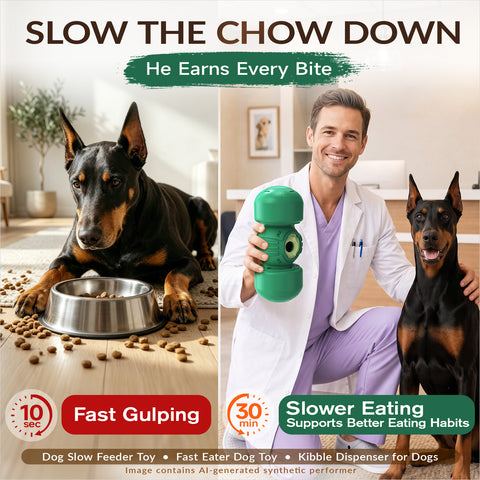 KADTC Extra-Large Size Durable Giggling Dog Treat Dispenser Toy Rolling Indestructible Bone Slow Puzzle Feeder Food Dispensing Toys for Large Aggressive Chewers Breeds Dogs Christmas & New Year Gift