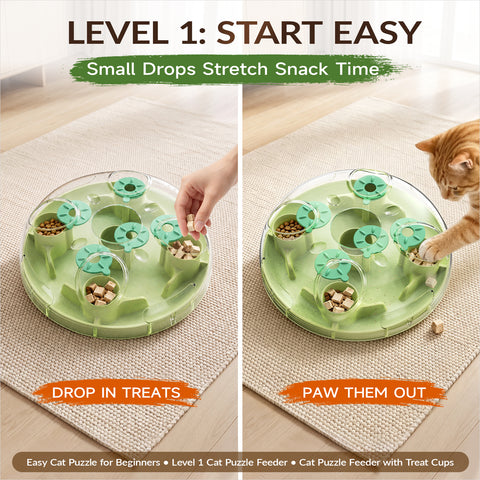 KADTC 2-in-1, Cat Puzzle Toy & Foraging Ball, Treat Hunt for Indoor Cats