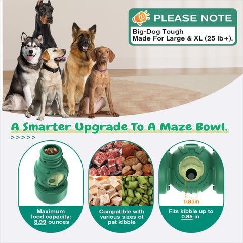 KADTC Extra-Large Size Durable Giggling Dog Treat Dispenser Toy Rolling Indestructible Bone Slow Puzzle Feeder Food Dispensing Toys for Large Aggressive Chewers Breeds Dogs Christmas & New Year Gift