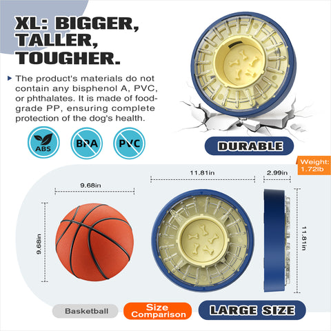 KADTC Dog Spinning Puzzle Feeder Food Slow Bowl for All Dog Breeds Adjustable Feeding Time from 5 to 60 min Capacity 17.64 Ounce Puppy Treat Dispenser Toy Kibble Dispensing Toys Healthy Eating