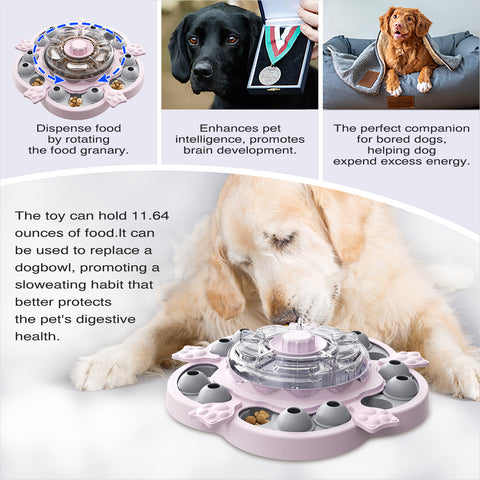 KADTC Dog Puzzle Toys for Medium/Large Dogs Slow Blow Puzzles Feeder Food Dispenser Treat Feeding Level ３ in 1 Puppy Interactive Games Boredom Mentally Stimulating Brain Toy Mental Stimulation