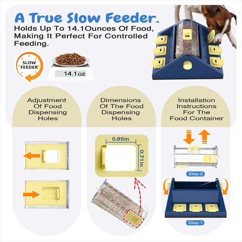 KADTC U.S. Brand & Design - 2 Levels of Challenge - Large Size Paw-Activated Rolling Dog Treat Puzzle Feeder Toys For Aggressive Chewers Dogs Food Dispenser Enrichment Toy Christmas & New Year Gift