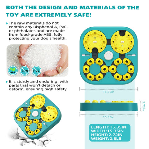 KADTC U.S. Brand & Design All in ONE -5 Levels of Challenge -6 Ways to Play - Large Size Advanced Dog Puzzle Toy for Small/Medium/Large Smart Dogs Hard/Difficult Puzzles Toys Mental Stimulation Games