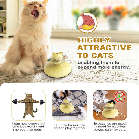 TACKDG Apple Pie Food Dispensing Cat Toy Kitten Kitty Treat/Food Puzzles Feeder Dispenser