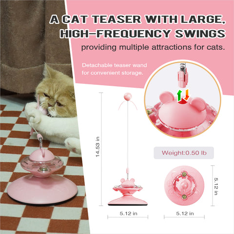 TACKDG Apple Pie Food Dispensing Cat Toy Kitten Kitty Treat/Food Puzzles Feeder Dispenser