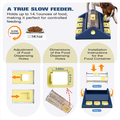 KADTC U.S. Brand & Design - 2 Levels of Challenge - Large Size Paw-Activated Rolling Dog Treat Puzzle Feeder Toys For Aggressive Chewers Dogs Food Dispenser Enrichment Toy Christmas & New Year Gift