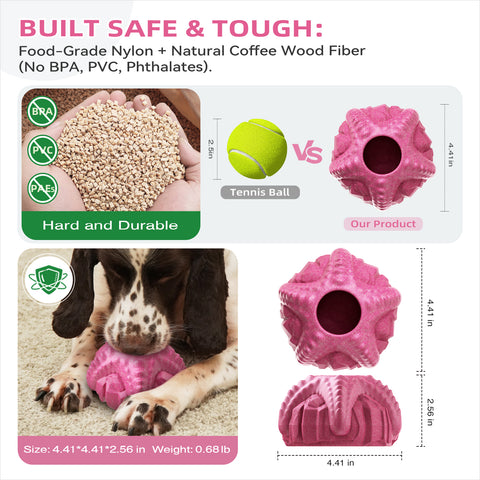KADTC Large Size 2-in-1 Durable Dog Enrichment Toy - Long-Lasting Fillable & Frozen Lick Toy - No-Transfer Freeze & Play -Mess-Free - Boredom Buster & Tough Chew Toys for Medium/Large Dogs, BPA Free