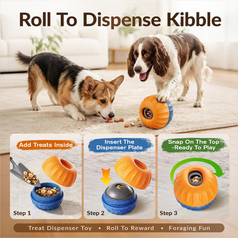 KADTC 3 IN 1 Dog Enrichment Toy, Freeze & Chew & Treat Dispenser Ball