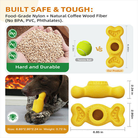 KADTC All in ONE 3 in 1 Large Size Indestructible Bone Dog Chew Toy & Durable Peanut Butter Fillable & Freeze/Frozen Lick Treat Enrichment Thanksgiving Toys for Medium/Large Aggressive Chewers Dogs