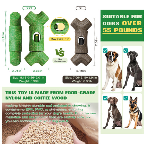 KADTC All in ONE Size: XXL 2 in 1 Dog Bully Stick Holder and Durable Indestructible Tough Chew Toy for Large/Extra-Large Dogs Aggressive Chewers