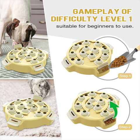 KADTC Dog Puzzle Toy Dogs Brain Stimulation Mentally Stimulating Toys Beginner Puppy Treat Food Feeder Dispenser Advanced Level 2 Interactive Games for Small/Medium/Large Aggressive Chewers Breed Gift