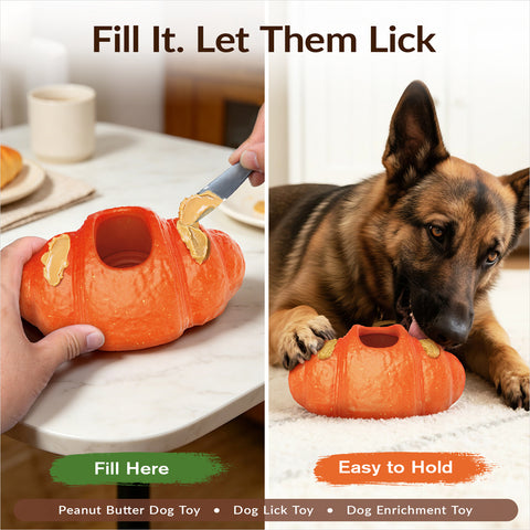KADTC - All in ONE - 3 in 1 - Large Size Indestructible Croissant Dog Fillable Toy Peanut Butter Filler Freeze Frozen Lick Treat Tray Durable Tough Chew Toys for Aggressive Chewers Breed Dogs
