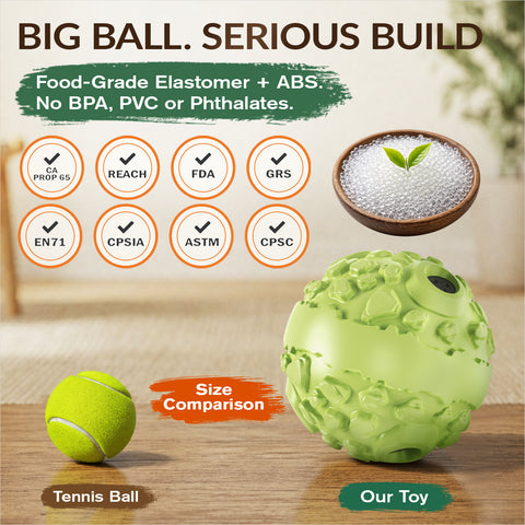 KADTC XL Dog Roll Wobble Giggle Ball, Chew Toy for Large Aggressive Chewers