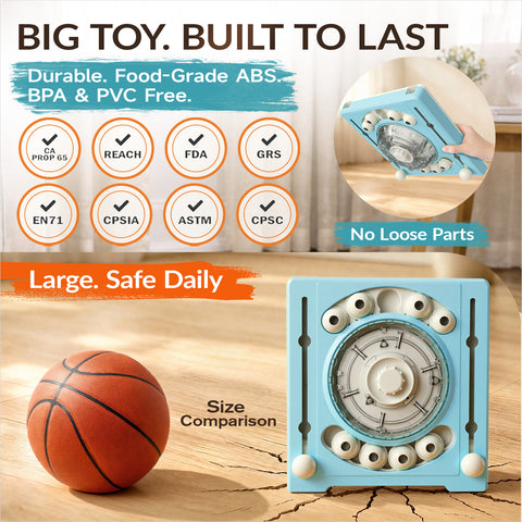 KADTC 2-Level Dog Puzzle Toy, Spin to Release Treat Dispenser & Slow Feeder