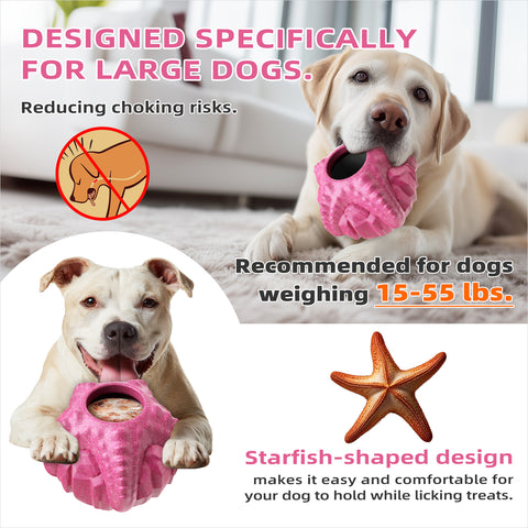 KADTC Large Size 2-in-1 Durable Dog Enrichment Toy - Long-Lasting Fillable & Frozen Lick Toy - No-Transfer Freeze & Play -Mess-Free - Boredom Buster & Tough Chew Toys for Medium/Large Dogs, BPA Free