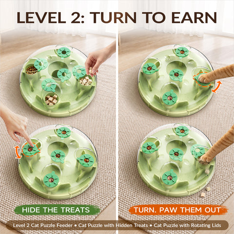 KADTC 2-in-1, Cat Puzzle Toy & Foraging Ball, Treat Hunt for Indoor Cats