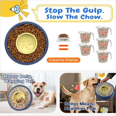 KADTC Spinning Dog Slow Feeder Anti-Gulping Bowl Eating to 5-60 Min