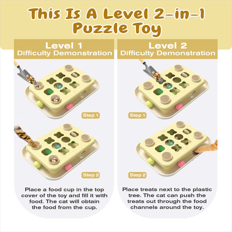 KADTC Cat Puzzle Games Level 3 in 1 Intelligence Mind Game Track Balls Kitten Food Puzzles Toy For Indoor Cats Sensory Activity Enrichment Toys Treat Feeder Entertainment Mental Stimulation Kitty Gift
