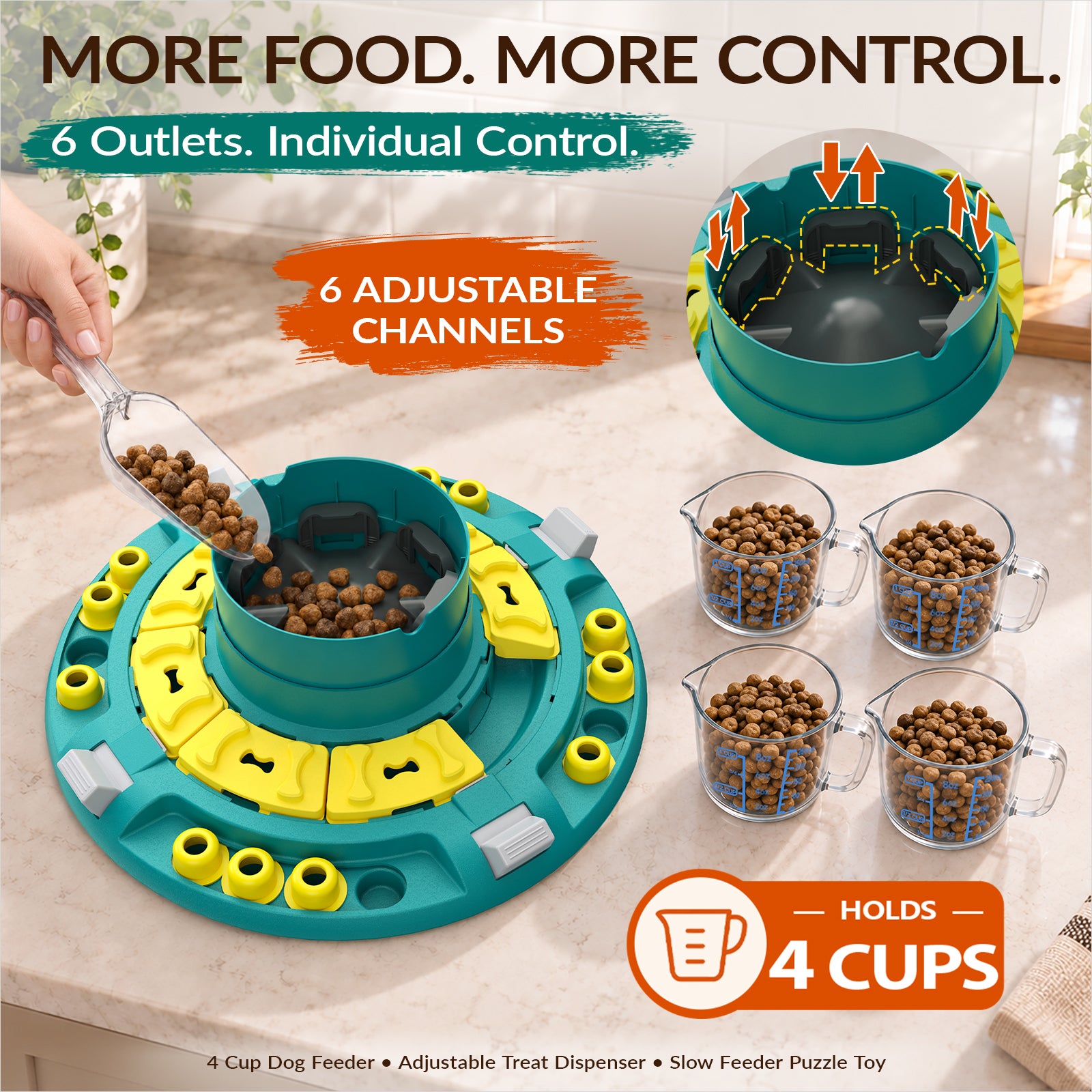KADTC 4-Level Extra-Large Dog Puzzle Feeder | Push-to-Release