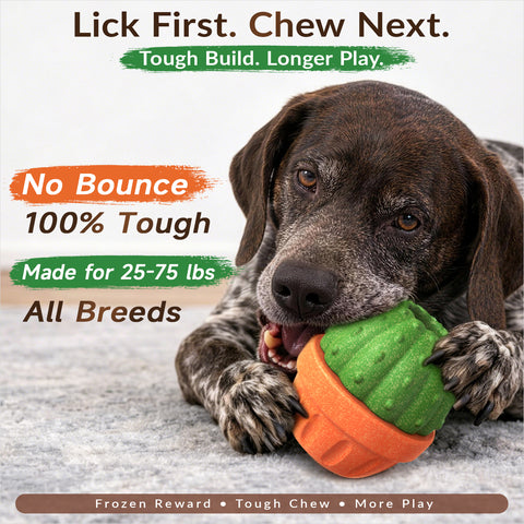 KADTC All in ONE 3 in 1 Durable Dog Fillable Toy & Frozen Lick Treat Tray & Food Dispensing Balls & Peanut Butter Filler Enrichment Freeze Ball Indestructible Dogs Chew Toys Christmas & New Year Gift