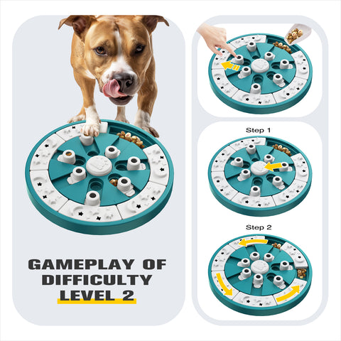 KADTC Level 2 in 1 Dog Puzzle Toys For Small/Medium/Large Dogs Food Puzzles Feeder Puppy Mental Stimulation Stimulating Enrichment Toys Interactive Mind Treat Game Boredom Buster Holiday Birthday Gift