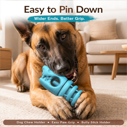 KADTC 2 in 1 XL Durable Dog Bully Stick Holder & Indestructible Fishbone Chew Toy