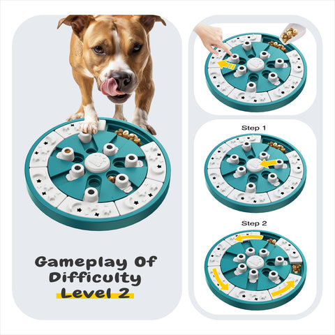 KADTC 2 Levels IN 1 - 3 ways To Play Beginner to Advanced Dog Puzzle Toys