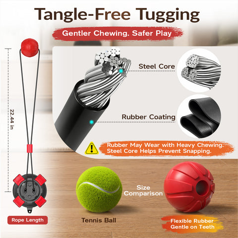 KADTC Suction Cup Dog Tug Toy for Aggressive Chewers, Medium & Large Breeds