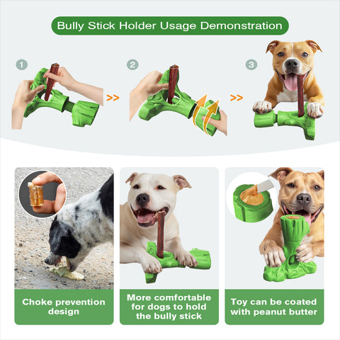 KADTC 2 in 1 Root Durable Bully Stick Holder and Indestructible Dog Chew Toy Tough Thanksgiving Toys UV1
