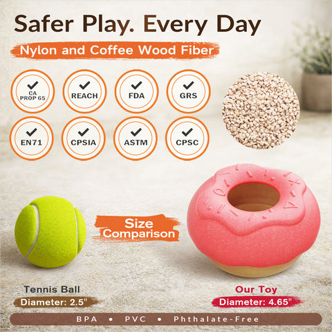 KADTC 2-in-1 Frozen Treat Dog Toy, Large Size, No-Transfer Fill & Freeze Lick Cup & Tough Chew Toy, Long-Lasting Enrichment Toy for Dogs, Donut-Shaped