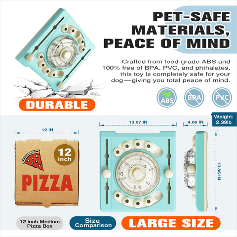 KADTC U.S. Brand & Design -2 Levels of Challenge - Spinning Dog Puzzle Toy for Small/Medium/Large Dogs Puzzles Feeder Treat Slow Dispenser Puppy Food Feeding Enrichment Toys Christmas & New Year Gift