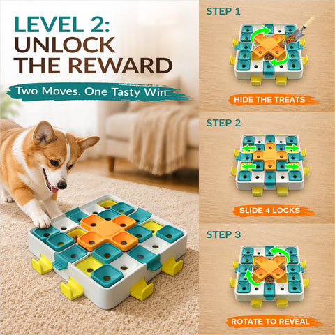 KADTC XL, 2-Levels, Advanced Dog Puzzle Toy, Brain Games for Smart Dogs