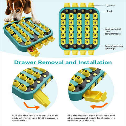 KADTC U.S. Brand & Design All IN ONE -4 Difficult Levels of Challenge Extra-Large Size Advanced Dog Puzzle Toy For Small/Medium/Large Smart Dogs Hard Puzzles Toys Brain Mental Stimulation Games