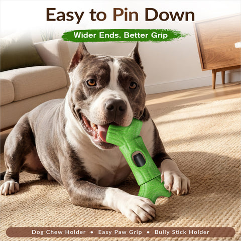 KADTC 2 in 1 Extra-Large Size Durable Dog Bully Stick Holder and Indestructible Bone Chew Toy for Medium/Large Aggressive Chewers Breed Dogs