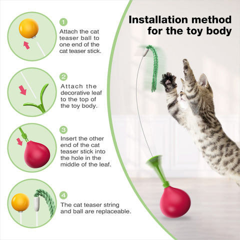 TACKDG Cat Interactive Toys for Indoor Cats Kitten Tumbler Balls Kitty Feather Toy Teaser Wand String Birthday Gift CH