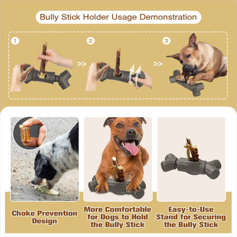 KADTC Dog Bully Stick Holder and Durable Indestructible Chew Toy