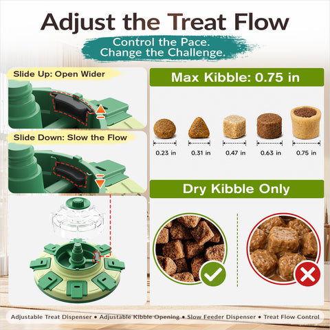 KADTC 2-Level Lucky Wheel Dog Puzzle Feeder, Spin-to-Release Treat Dispenser