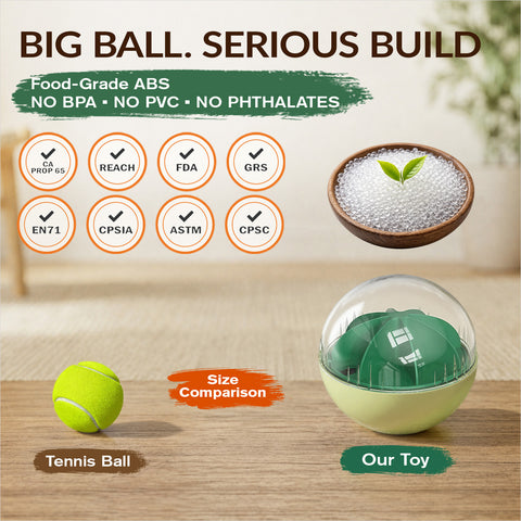 KADTC XL Rolling Dog Treat Dispenser Toys Wobble Giggle Ball, Slow Feeder