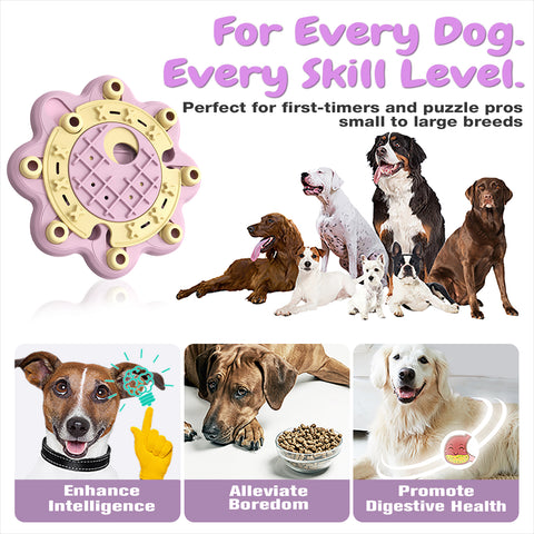 KADTC U.S. Brand & Design All in ONE -3 Levels of Challenge Dog Puzzle Toy Halloween Toys For Small/Medium/Large Dogs Treat Puzzles Food Slow Feeder Puppy Brain Mental Stimulation Game Birthday Gift